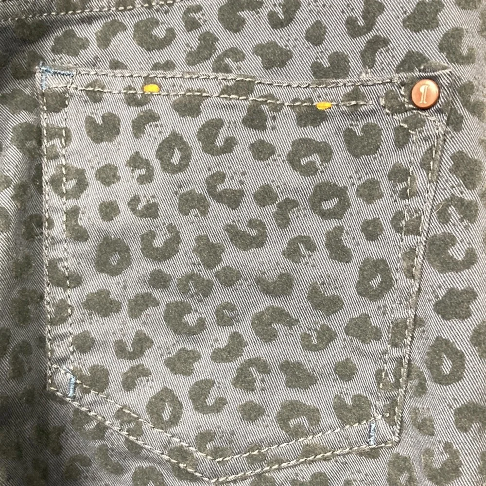 Pilcro And The Letterpress Blue Velvet Leopard Print Pants Women's Size … - Picture 16 of 16